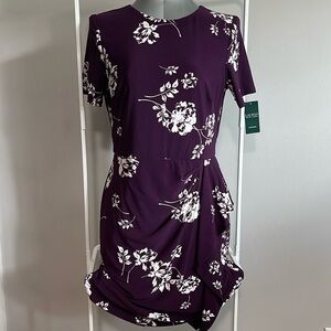 NWT Ralph Lauren deep purple with white flower detail dress